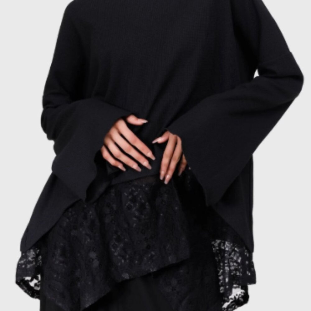Killstar Obsidian Blitz top layered lace asymmetrical goth gothic S-M-L-XL NWT